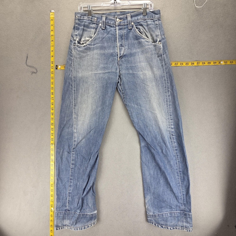 Vintage Levis Engineered Jeans Mens 30x30 Blue Twisted Button Fly Light Wash